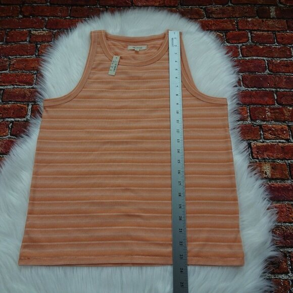 Madewell Tank Top Ribbed Westville Sweet Tulip Stripes Size L - Picture 6 of 8